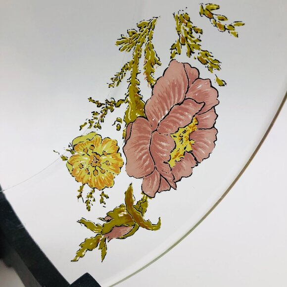Vtg Dorothy C. Thorpe Wildflower Glass Plate Platter Signed Mid-Century Modern - Picture 3 of 9